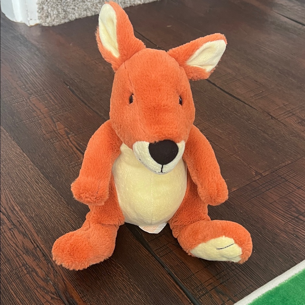 Plush Kangaroo Stuffed Animal  - Orange and Cream